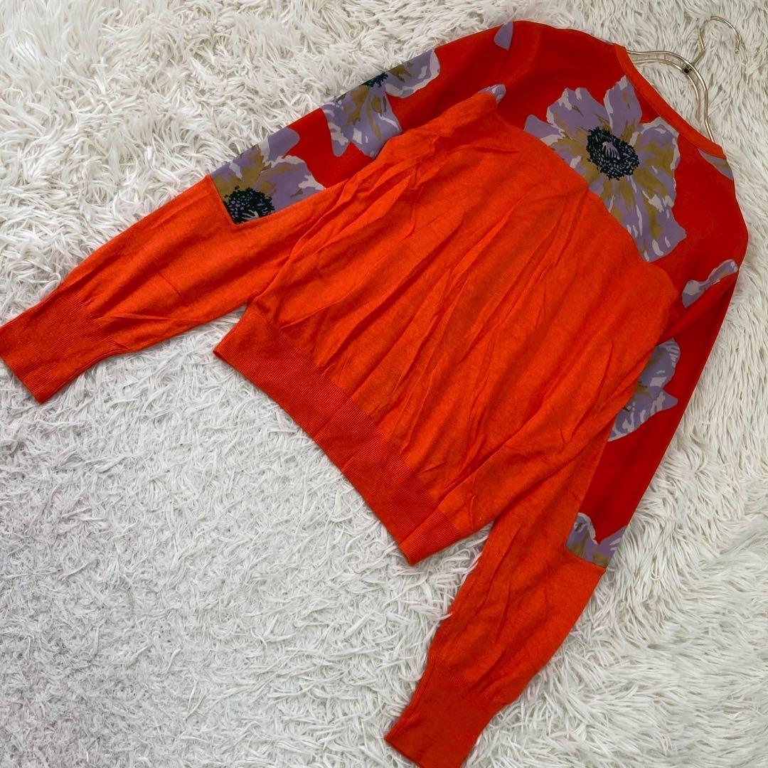 Paul Smith 花柄カーディガン オレンジ M 華やか オシャレ 羽織り