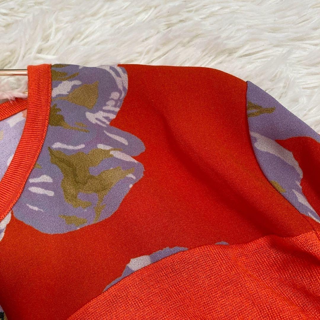 Paul Smith 花柄カーディガン オレンジ M 華やか オシャレ 羽織り