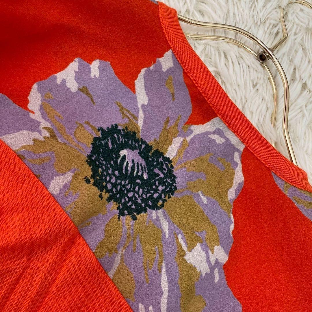 Paul Smith 花柄カーディガン オレンジ M 華やか オシャレ 羽織り