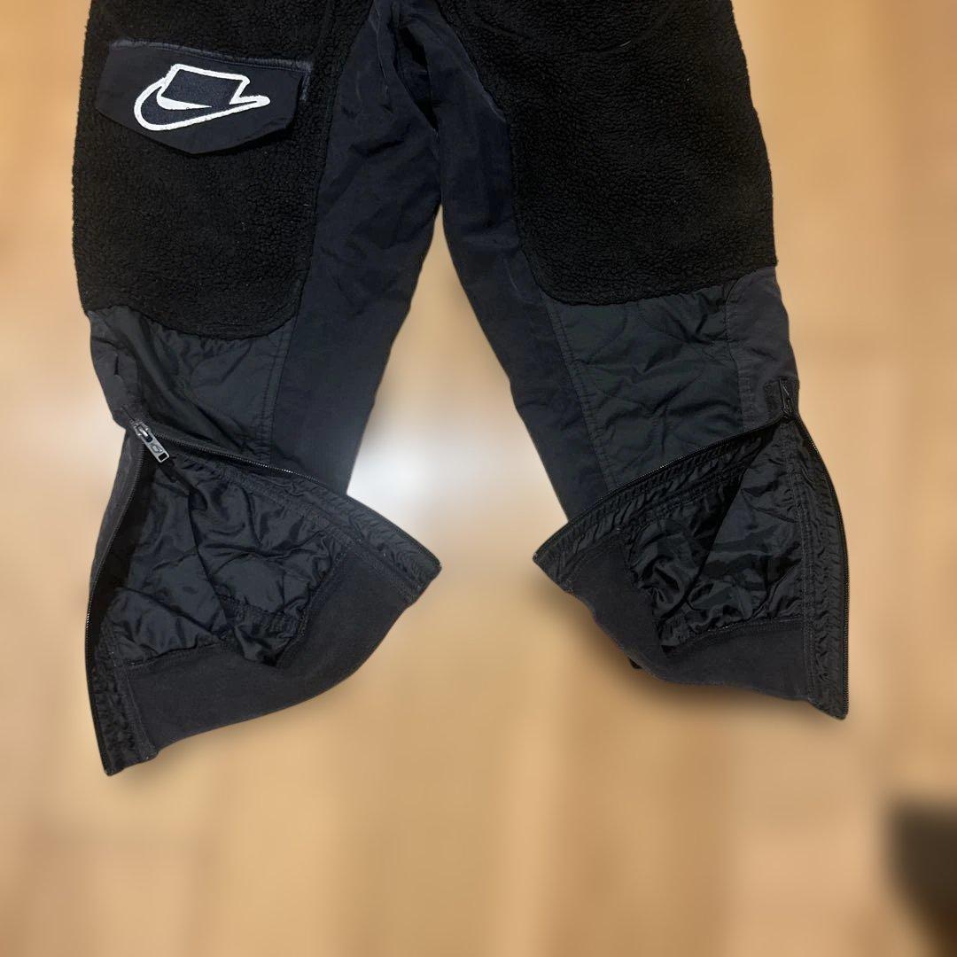 黒 NIKE フリース パンツ ジッパーポケット付き