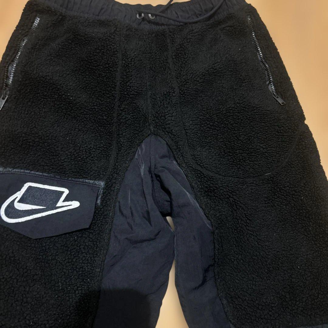 黒 NIKE フリース パンツ ジッパーポケット付き