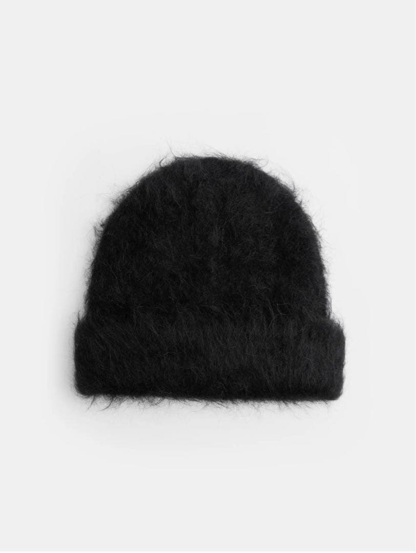 sefr fuzy beanie black ブラッシュドビーニー ニット帽 黒