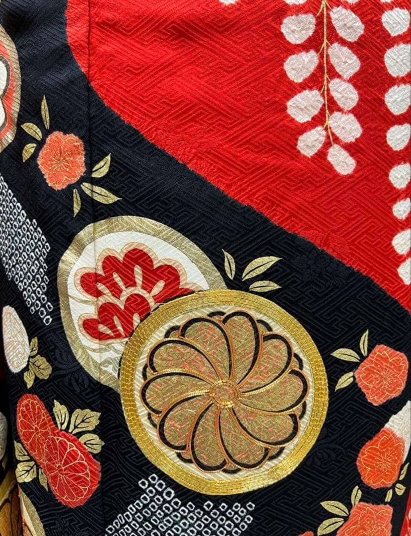最高級　振り袖　フルセット　別誂長襦袢付　手描き　金彩　刺繍　絞り　長尺　769