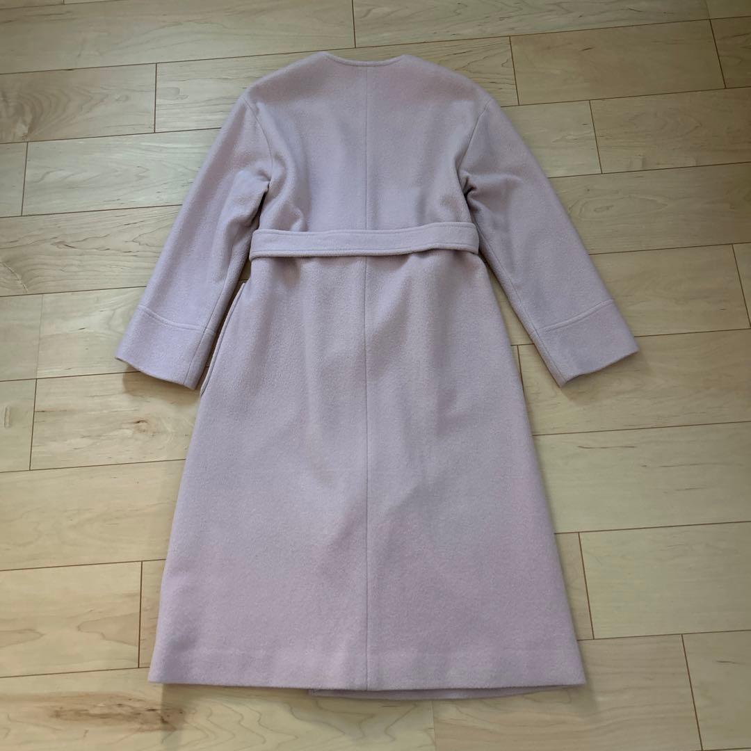 PROPORTION BODY DRESSINGノーカラーロングコート ピンク