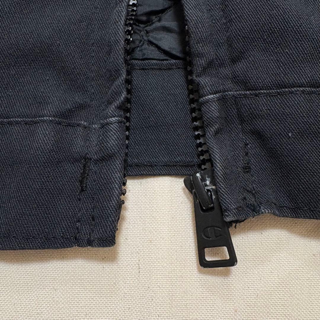 UniWear メキシコ製 企業ロゴ刺繍 ワークジャケット 黒 L キルティング