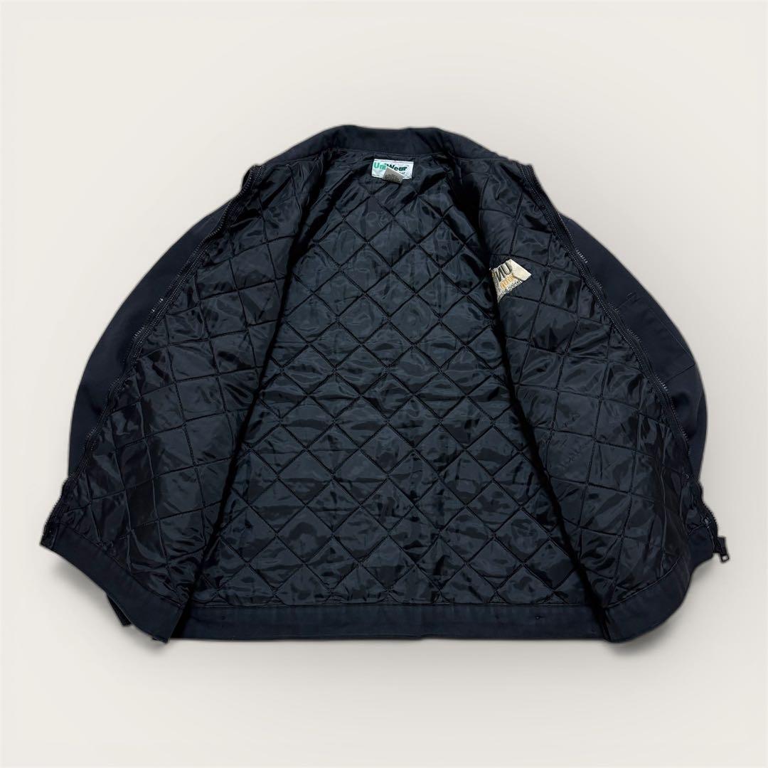 UniWear メキシコ製 企業ロゴ刺繍 ワークジャケット 黒 L キルティング