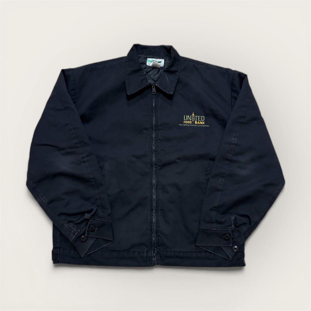UniWear メキシコ製 企業ロゴ刺繍 ワークジャケット 黒 L キルティング