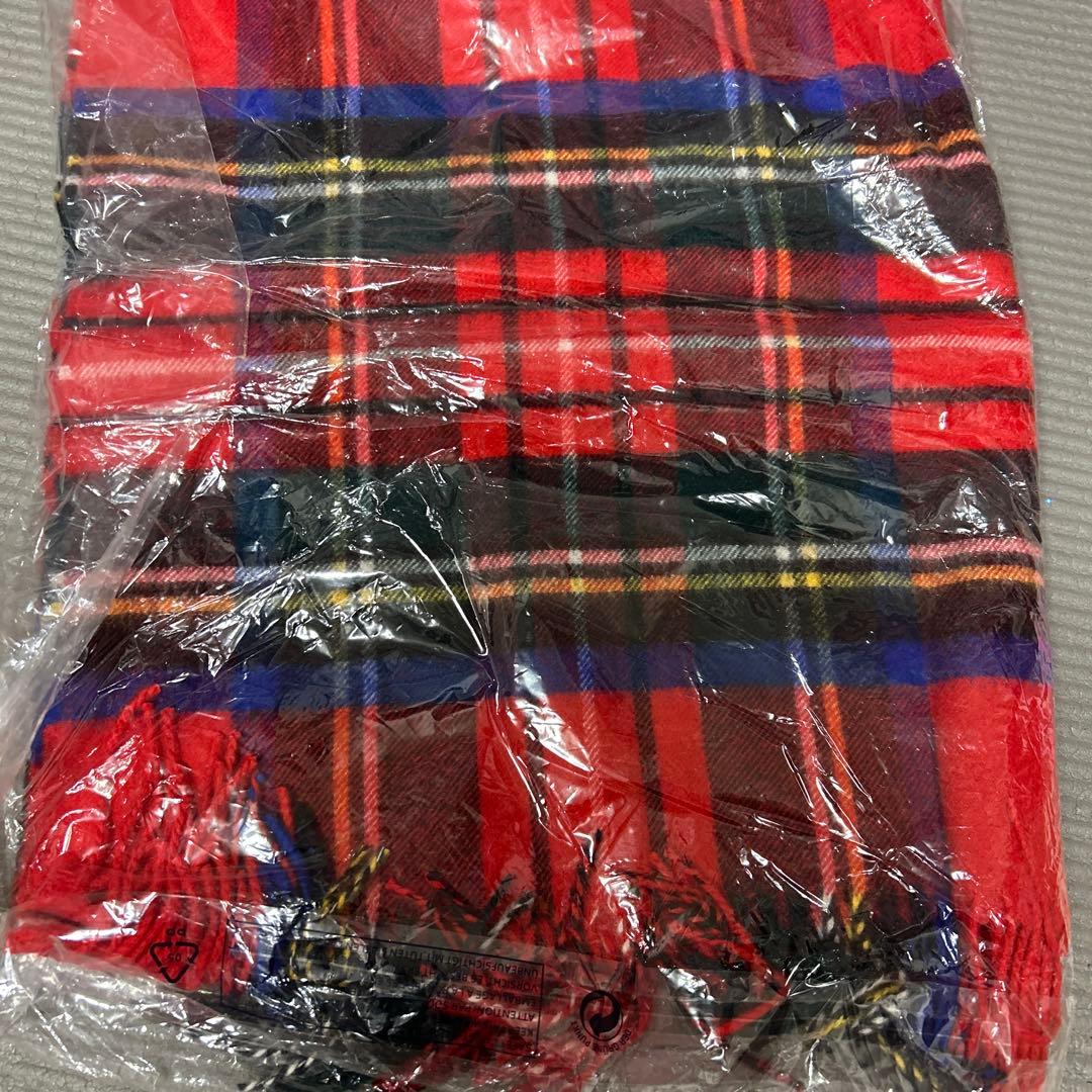 【新品未使用】ジョンストンズ　チェック柄ストール・ショール