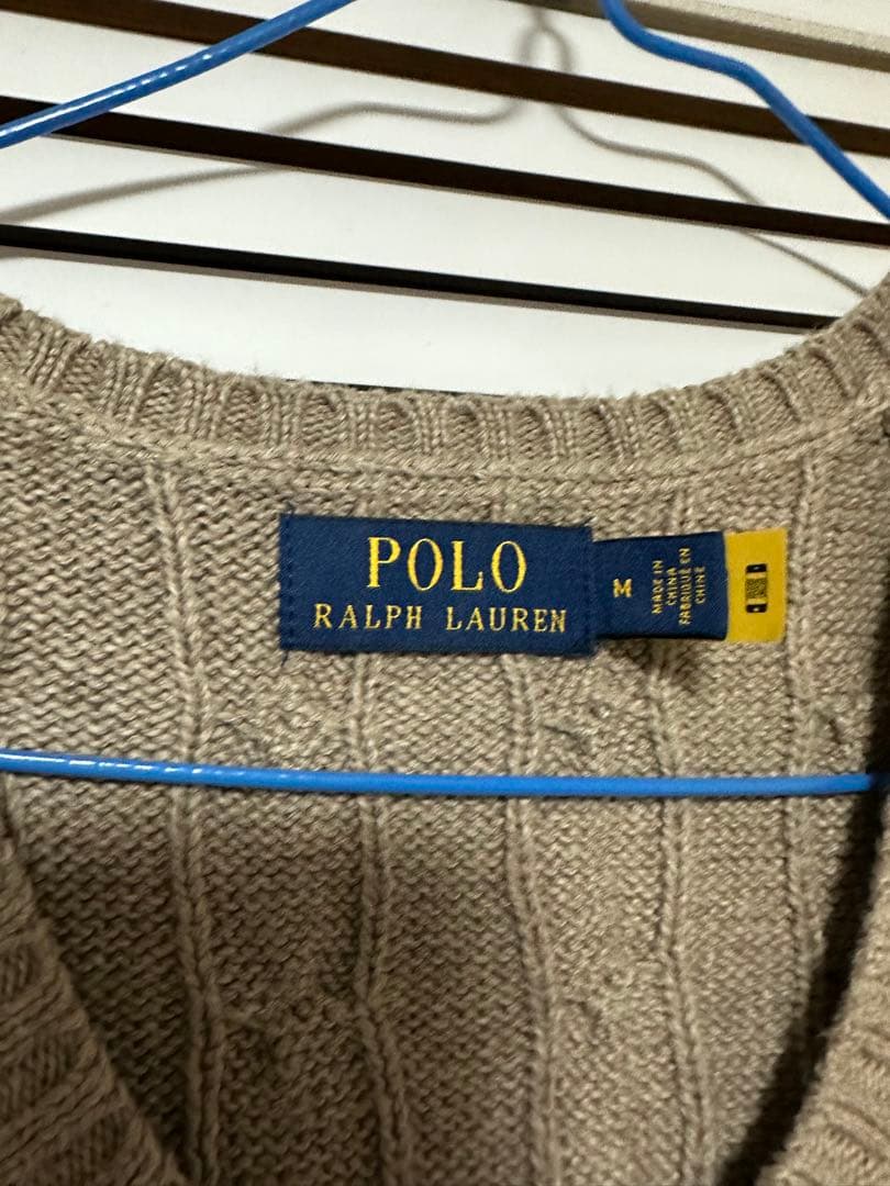 Polo Ralph Lauren ケーブルニットベスト M ベージュ