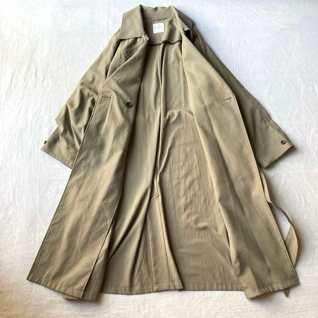 【美品】北欧暮らしの道具店 トレンチコート 香菜子さん ライトカーキ リネン混