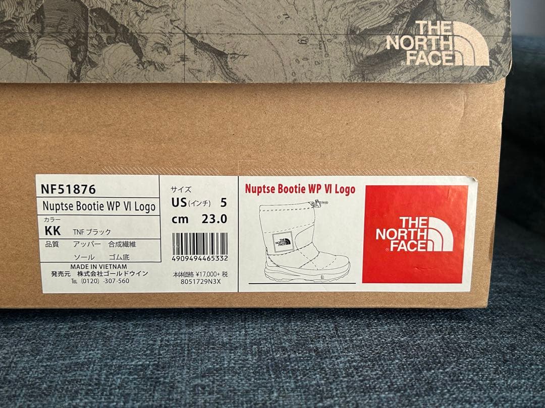 Nuptse Bootie WP VI Logo ヌプシ ブーティ 23cm