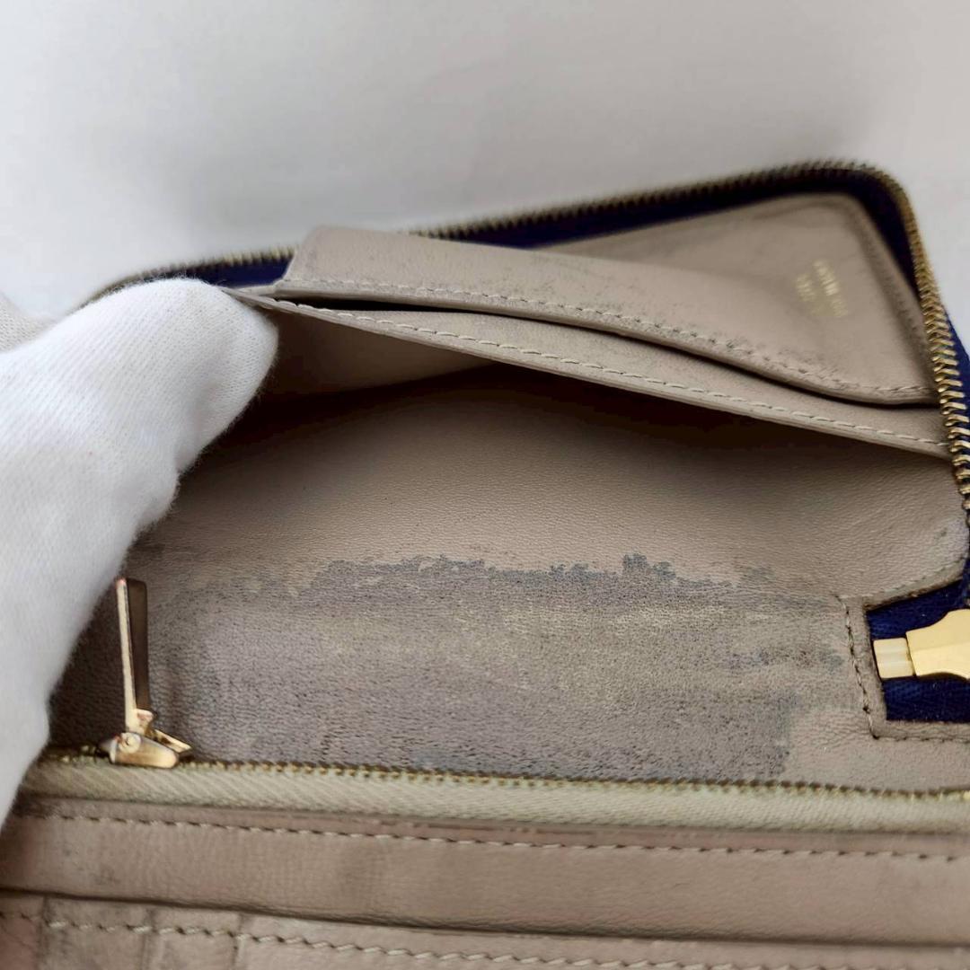 CELINE セリーヌ ラウンドジップ 財布 ブルー コンパクトウォレット