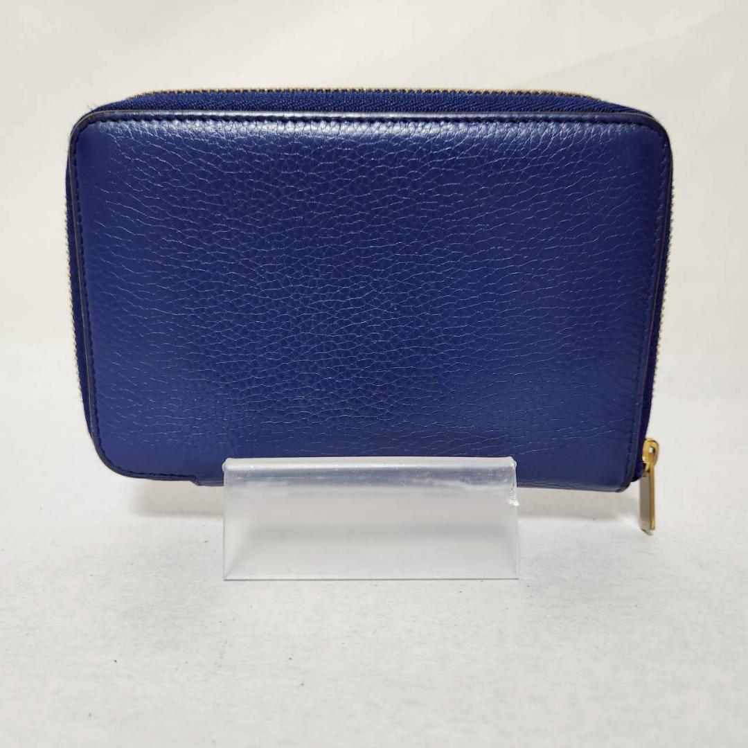CELINE セリーヌ ラウンドジップ 財布 ブルー コンパクトウォレット