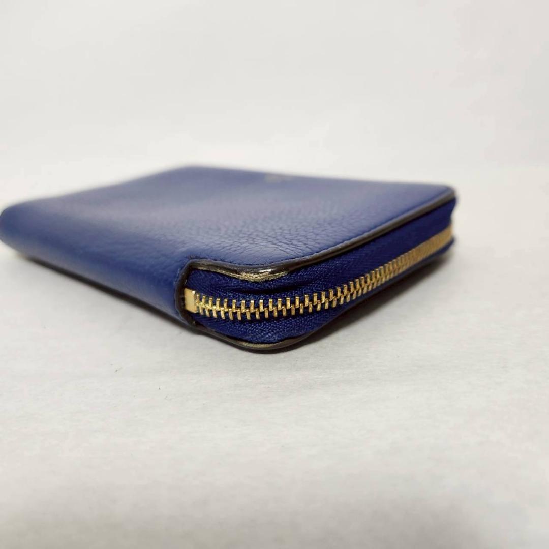 CELINE セリーヌ ラウンドジップ 財布 ブルー コンパクトウォレット
