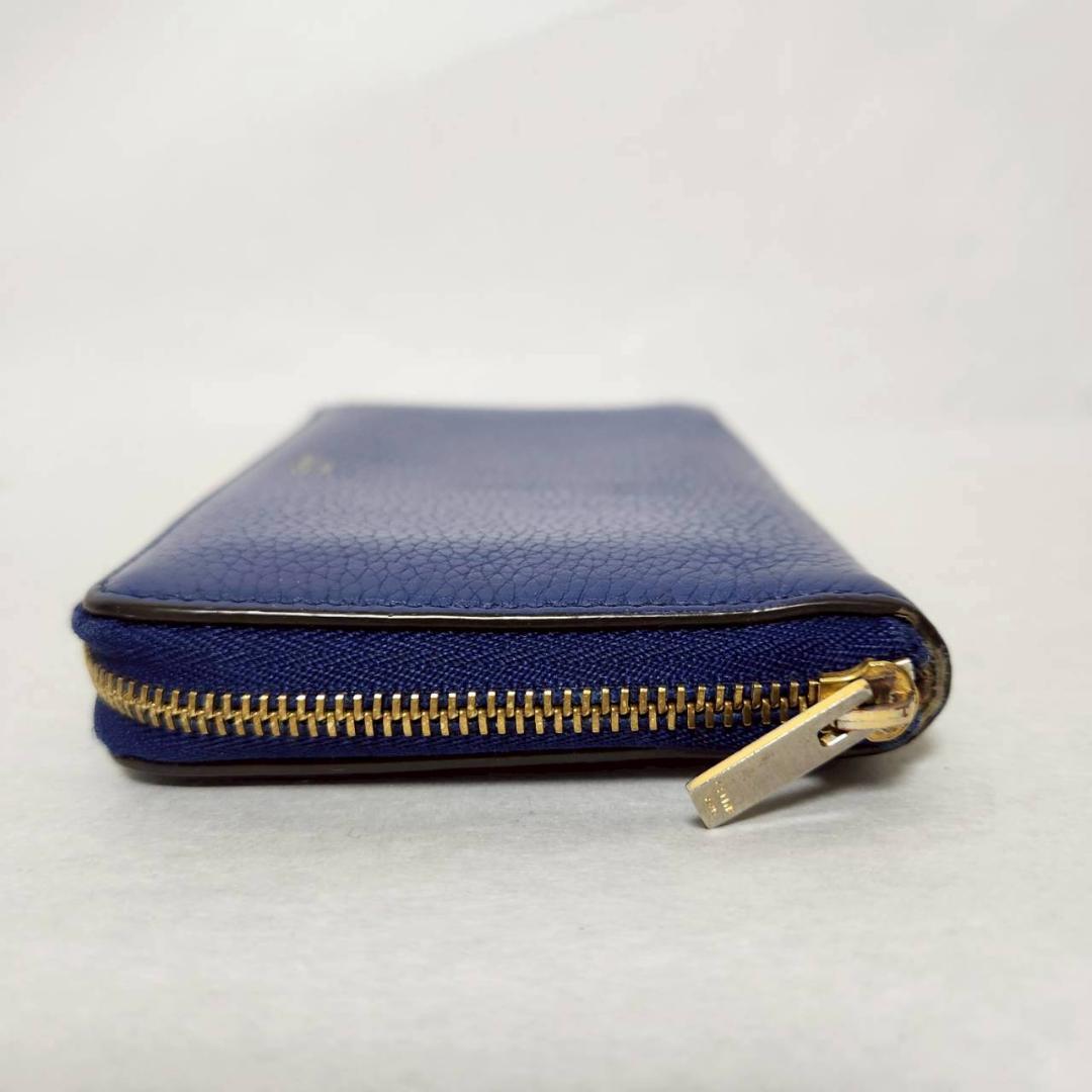 CELINE セリーヌ ラウンドジップ 財布 ブルー コンパクトウォレット