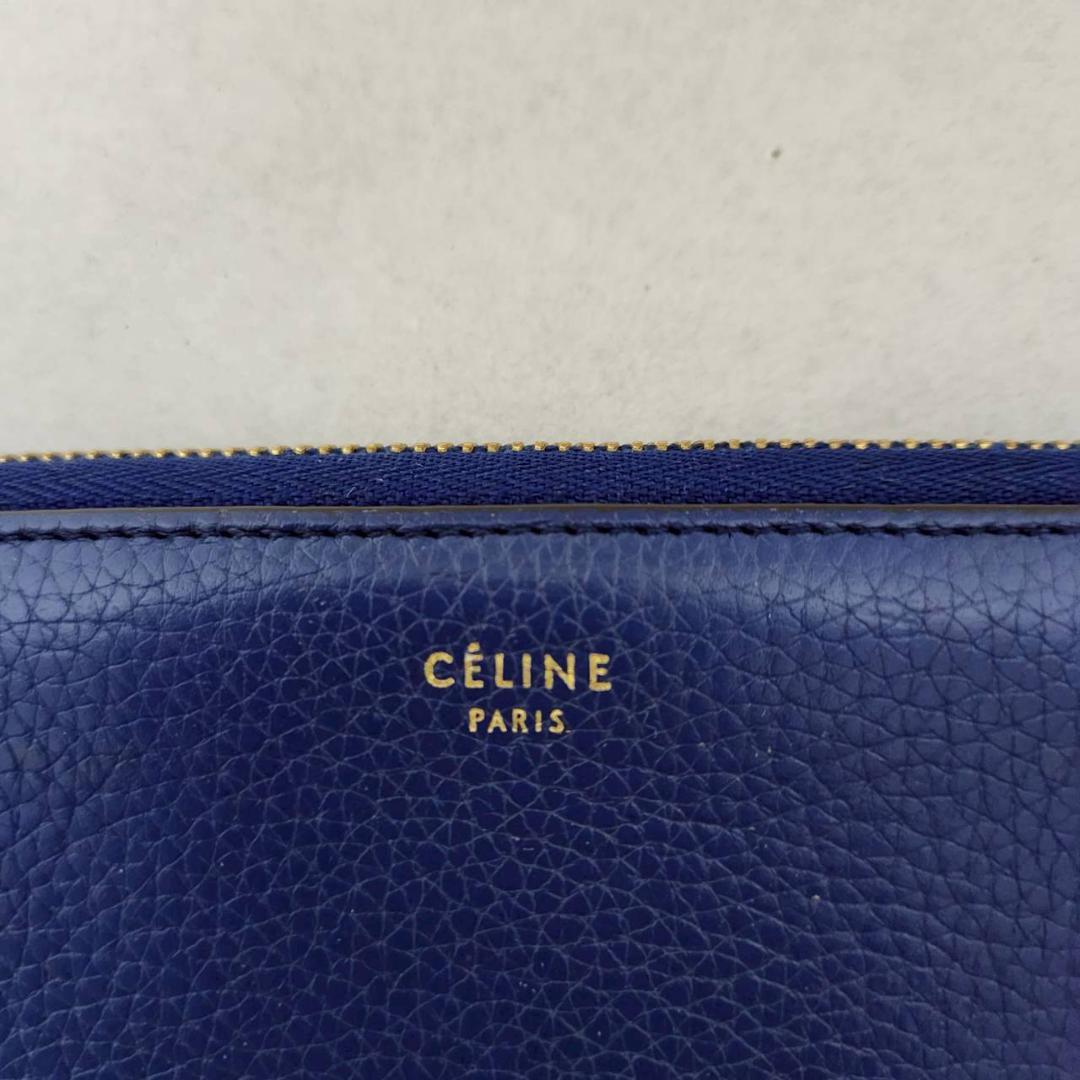 CELINE セリーヌ ラウンドジップ 財布 ブルー コンパクトウォレット
