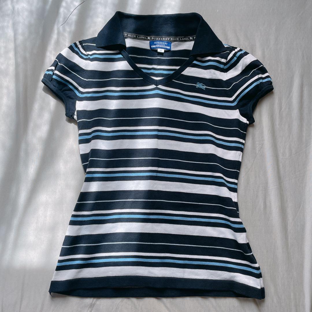y2k 平成　バーバリー　Burberry 半袖　ニット　ポロシャツ　Tシャツ