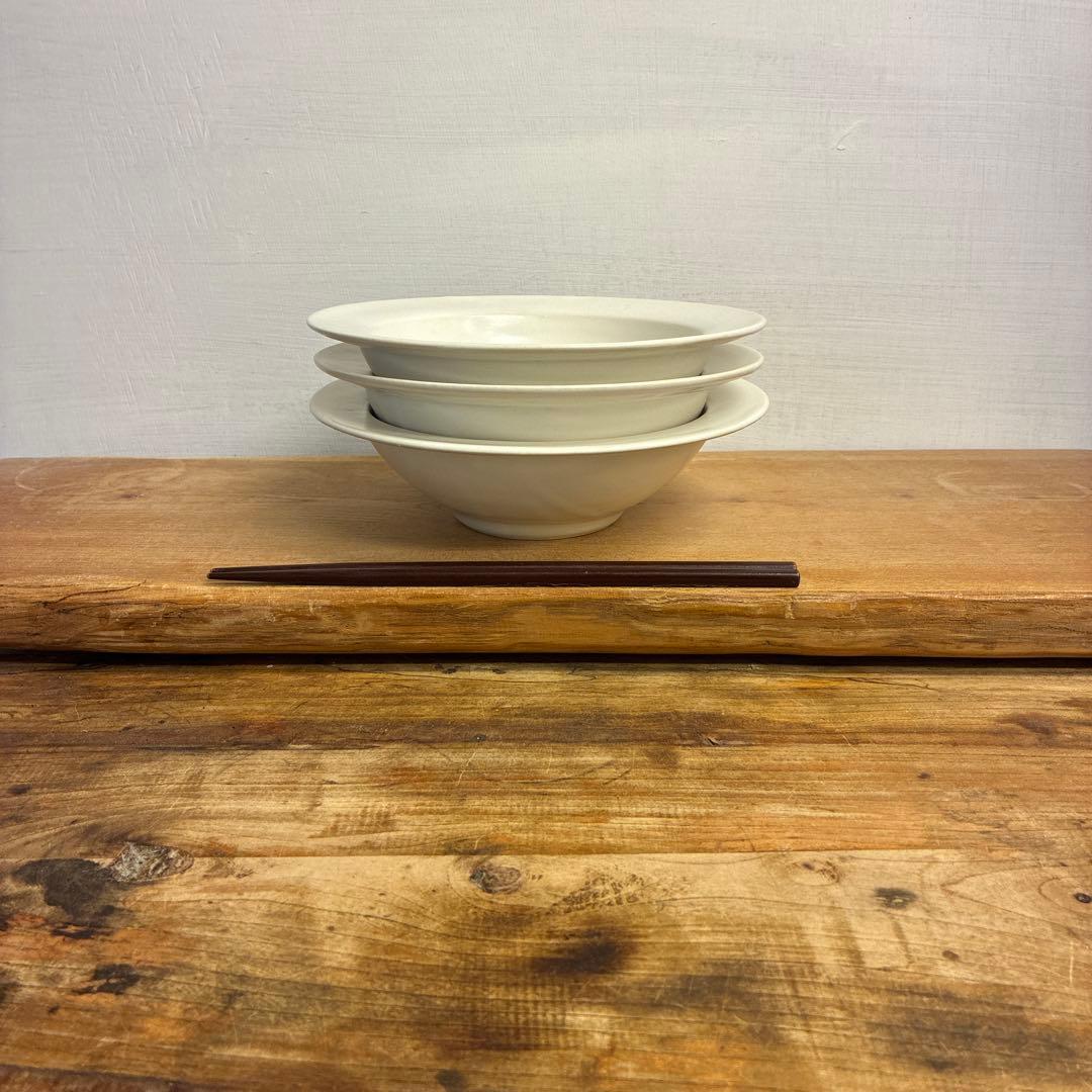 新品　陶器　陶芸作家　リムbowl3個　444