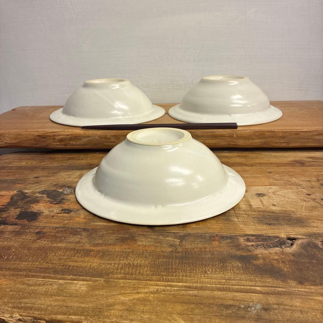新品　陶器　陶芸作家　リムbowl3個　444