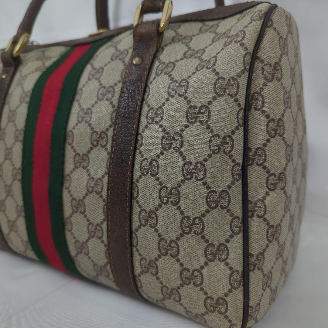 GUCCI グッチ シェリーライン ミニボストン バッグ GG柄 PVC