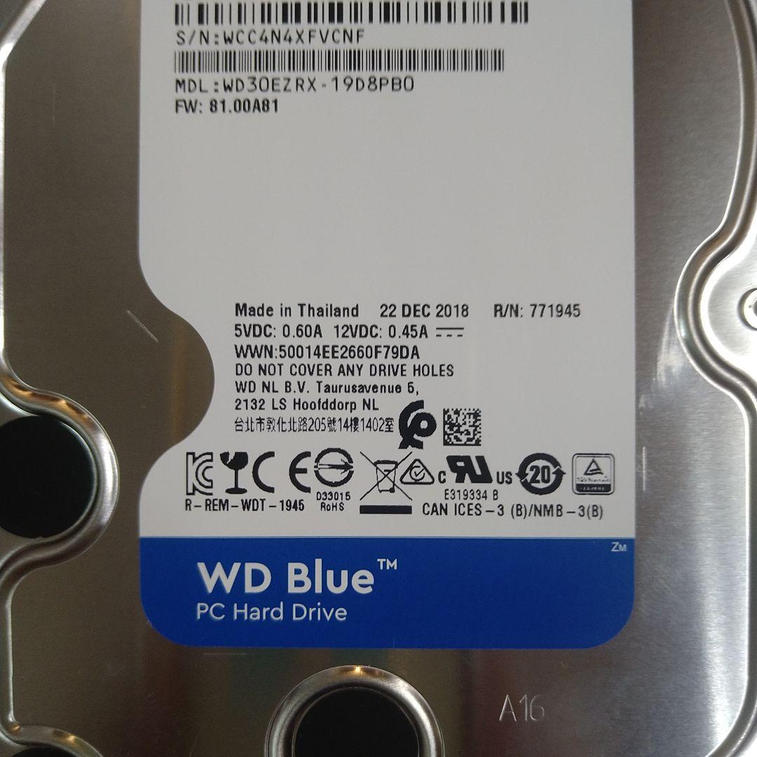 WD Blue 3TB 内蔵型ハードディスク3.5㌅ 使用時間 3421時間