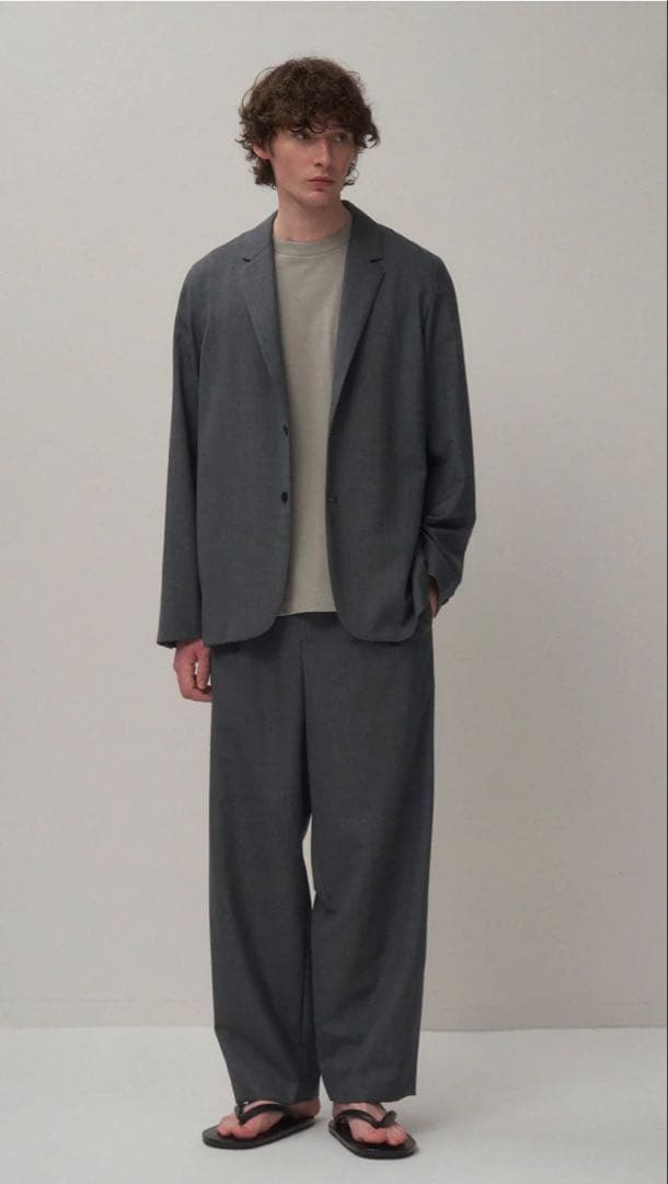 【ATON 】WOOL TROPICAL セットアップ　GRAY