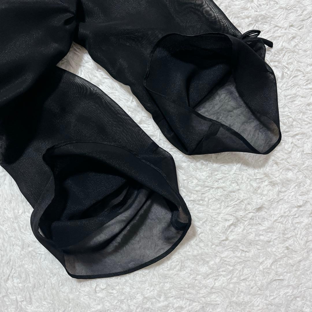 極美品✨M'S GRACY シフォン素材 ティアード ワンピース 40 黒