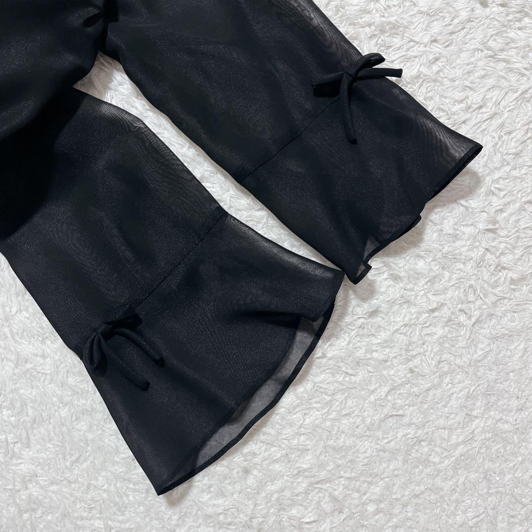 極美品✨M'S GRACY シフォン素材 ティアード ワンピース 40 黒