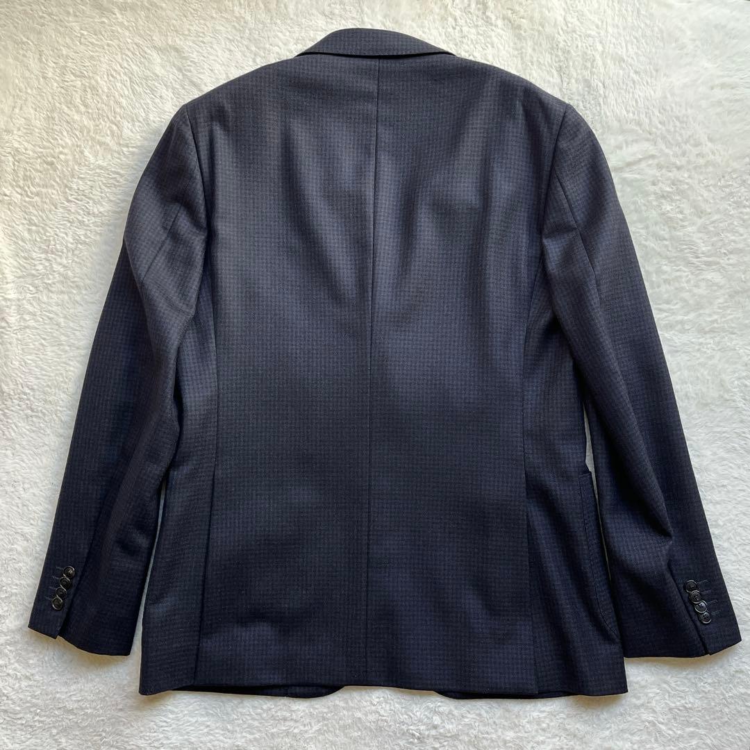 【英国生地】グリーンレーベルAlfred brown製XLテーラードジャケット紺