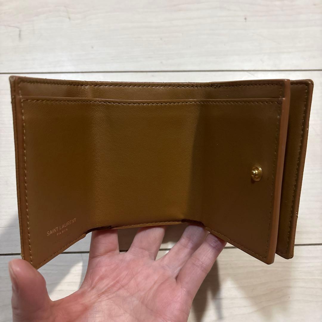 リー　SAINT LAURENT ブラウン三つ折り財布