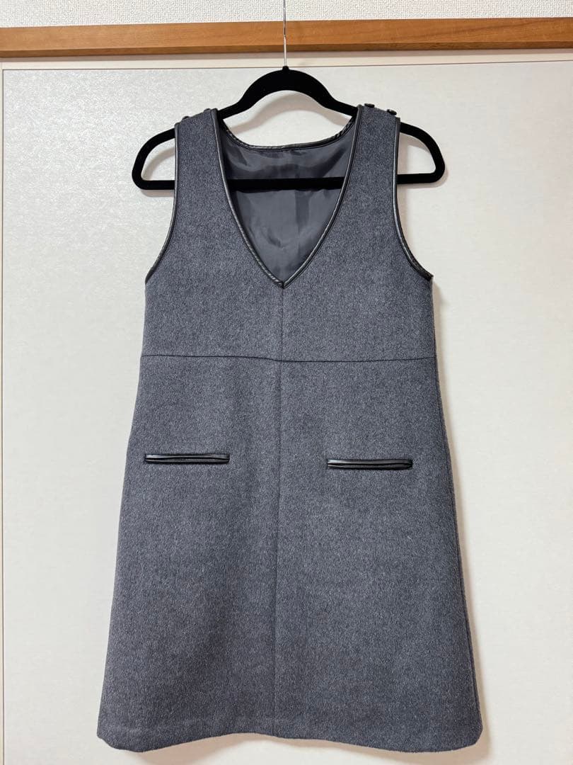 ワンピース LeatherTrimmedWoolJumperDress/laubeblanc