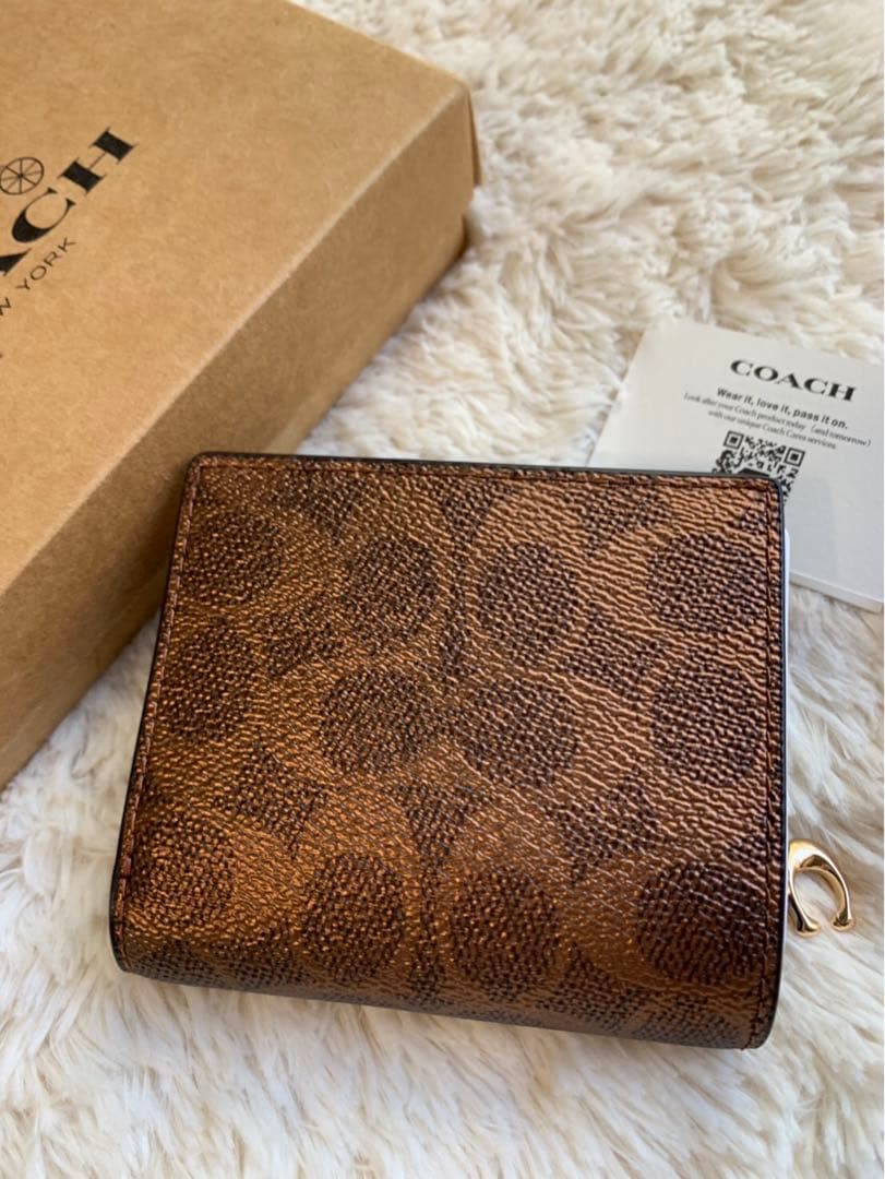 最終価格！新作 新品未使用 COACH 二つ折り財布 ブラウン コッパー