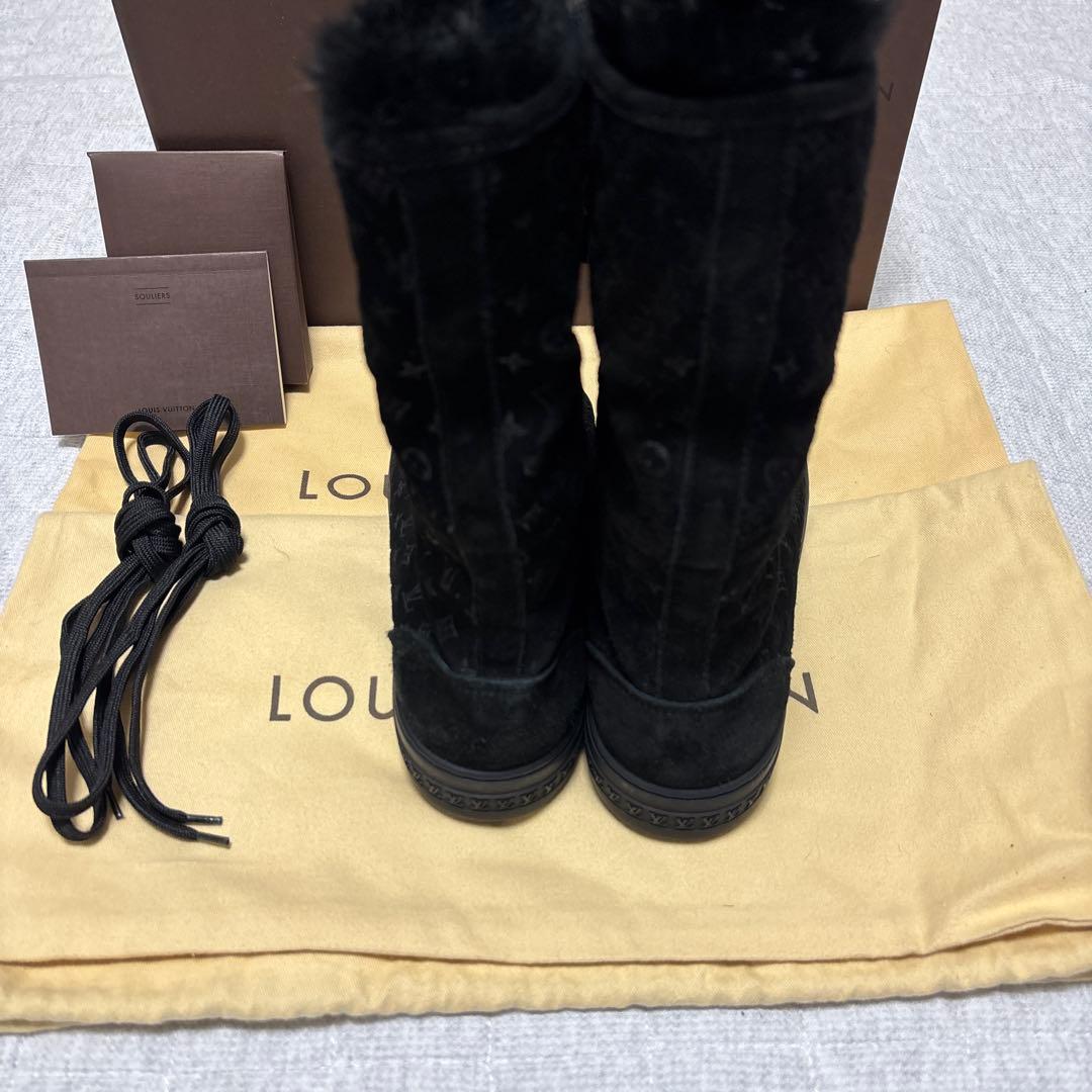 LOUIS VUITTON ルイヴィトンファーハイカットロゴスニーカー