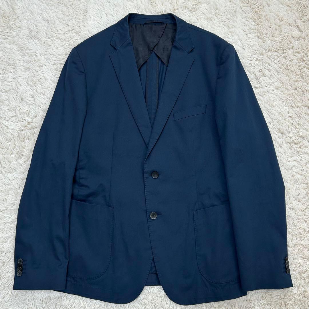 HUGO BOSS ヒューゴボス　テーラードジャケット 52 紺 洗濯可 軽量