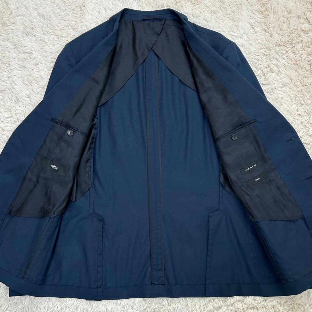 HUGO BOSS ヒューゴボス　テーラードジャケット 52 紺 洗濯可 軽量