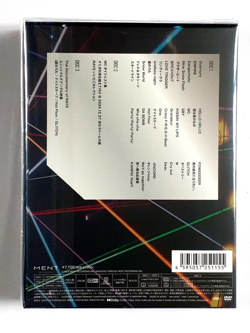  Man Dome Tour 2024 RAYS 初回限定盤 DVD