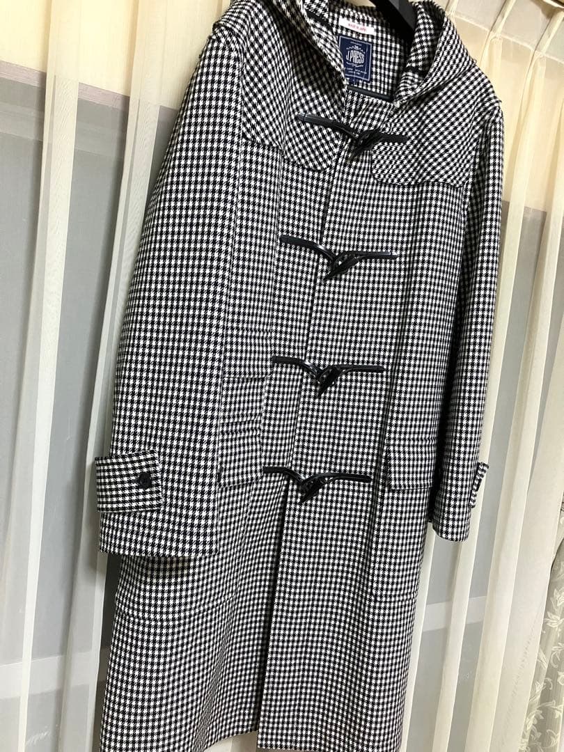 ヒロ 新品 J.PRESS ジャパンツイード ダッフルコート 白×黒 L