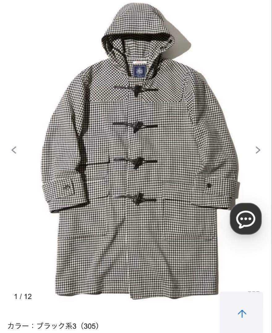 ヒロ 新品 J.PRESS ジャパンツイード ダッフルコート 白×黒 L