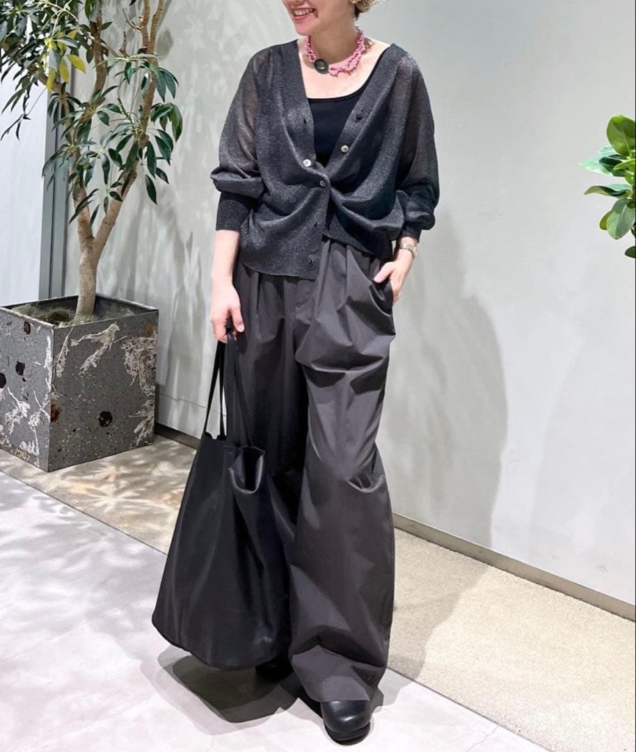SALON adam et rope♦︎ ブライトラメVネックシアーカーディガン