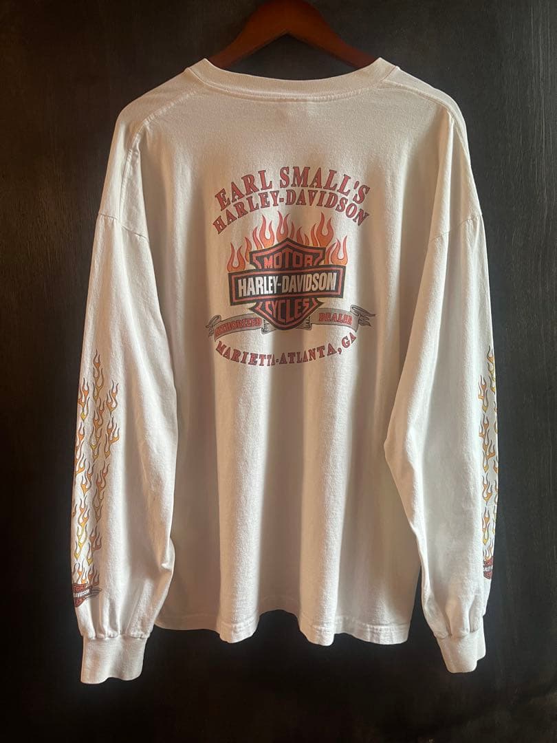 90s-00s Harley-Davidson フレイム ロンT USA製