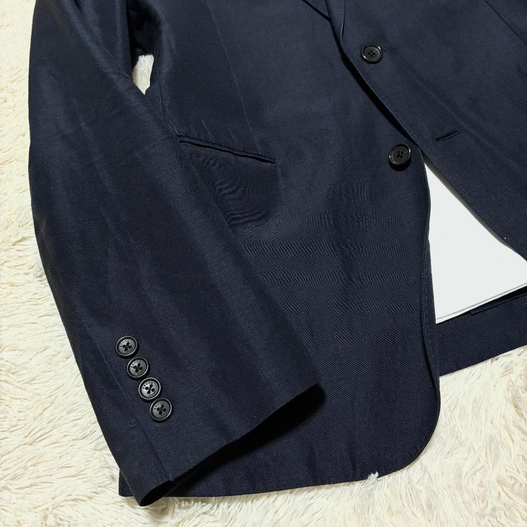 極美品✨ EPOCA UOMO リネン ビジカジテーラードジャケット 黒 50