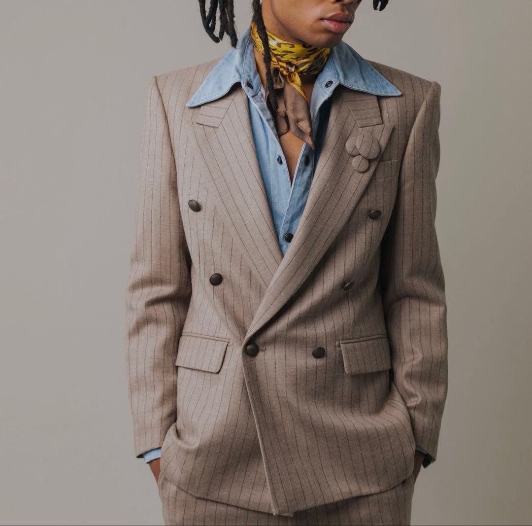 【完売品】FLARE DOUBLE-BREASTED STRIPED SUIT