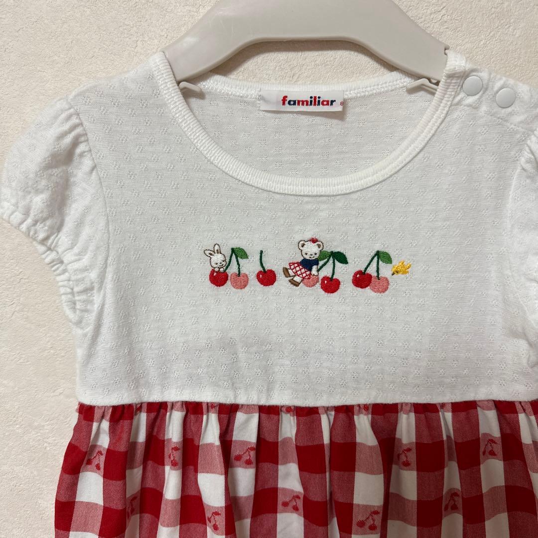 familiar 美品チェック柄ワンピース　80サイズ　ベビー　ファミリア