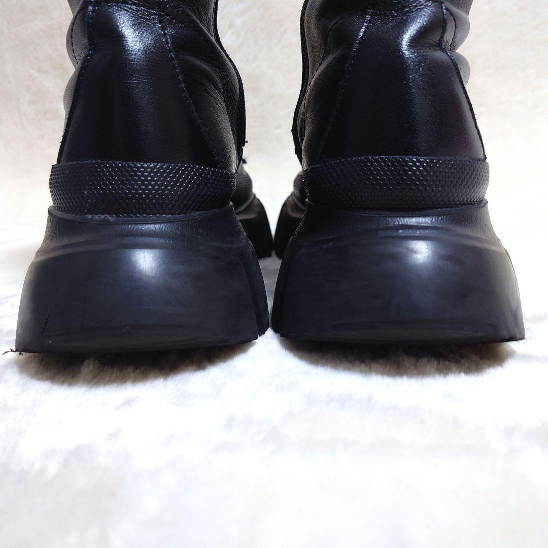 【美品】ザラ ZARA レースアップブーツ トラックソール レザー 本革 黒