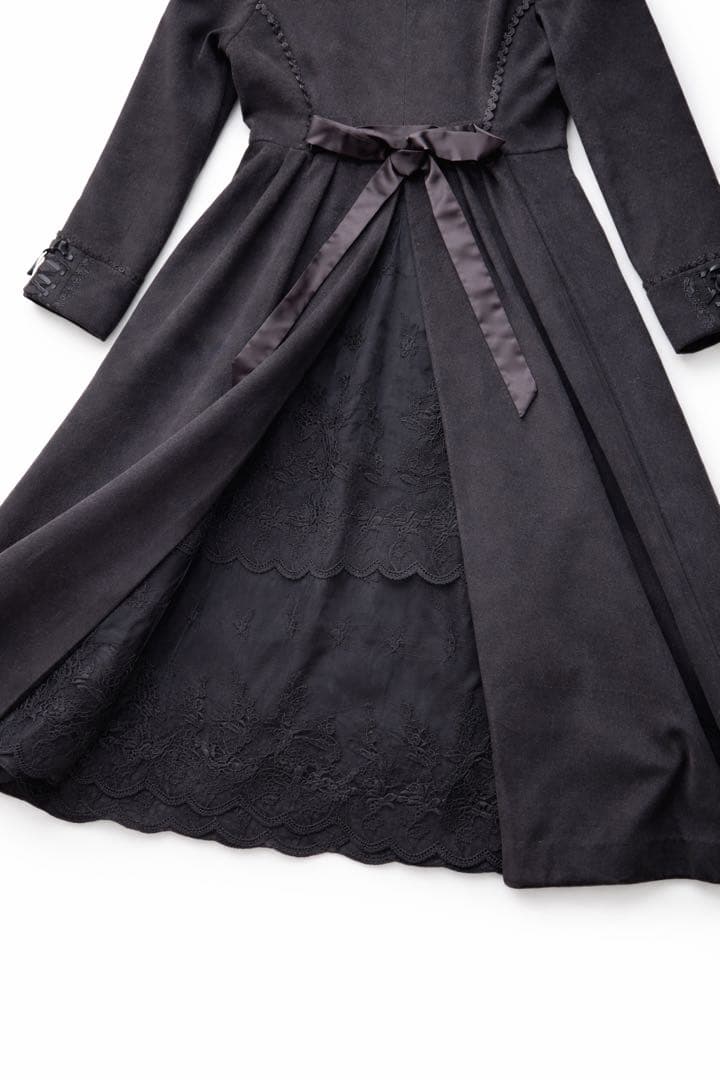 axes femme ブラック ロングコート ボタン付き