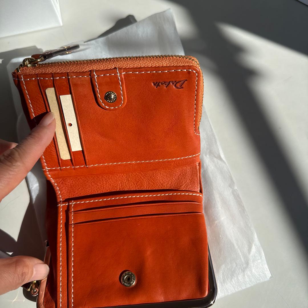 Dahlia オレンジ 二つ折り財布