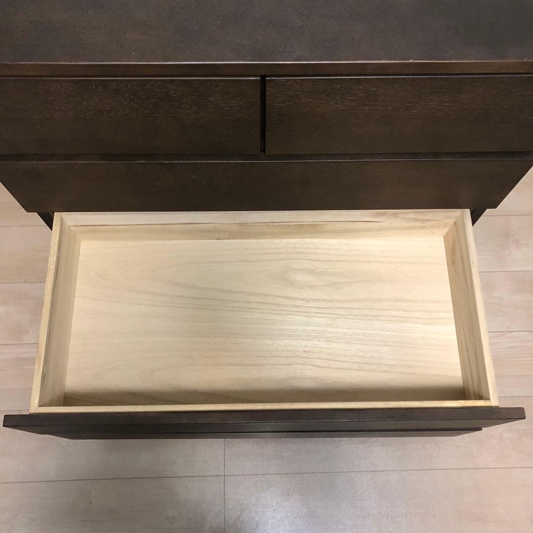 無印良品 チェスト 4段 タモ材 脚付き ブラウン 収納 廃盤品