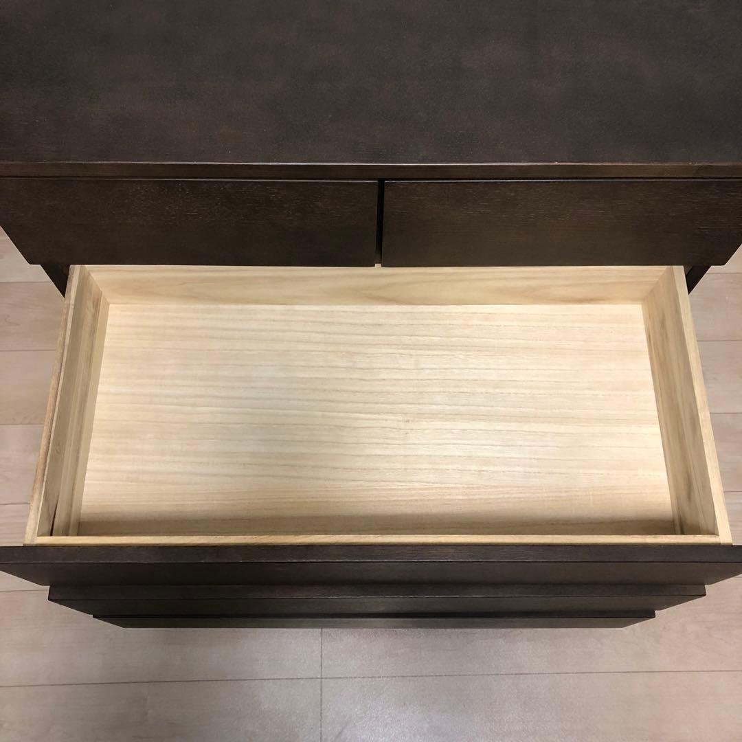 無印良品 チェスト 4段 タモ材 脚付き ブラウン 収納 廃盤品