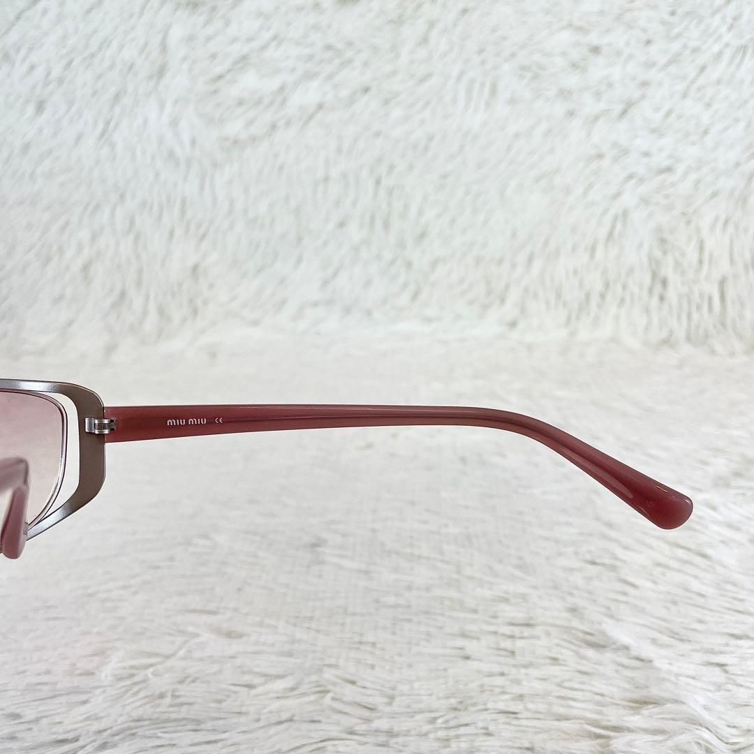 miu miu　サングラス　SMU60F　ピンクレンズ　シルバー・ピンクフレーム