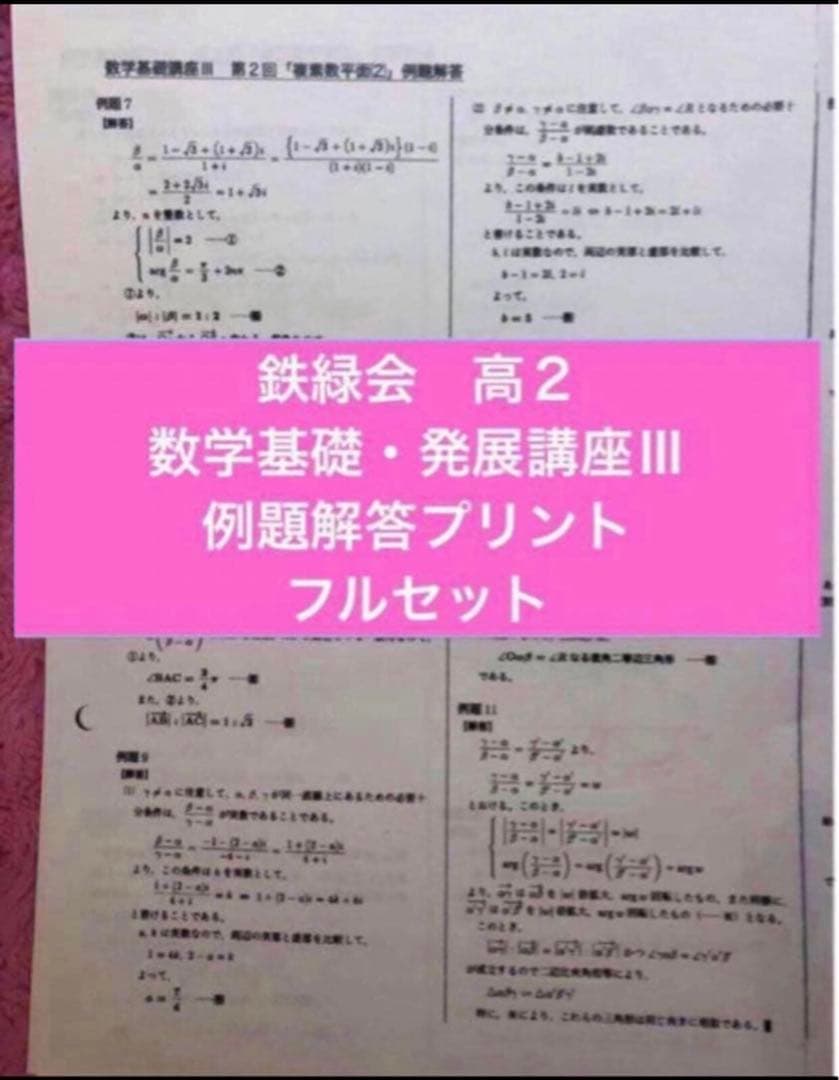 鉄緑会　2024年　数学　高2 数Ⅲ 全5冊セット　例題・練習解答のオマケ付き